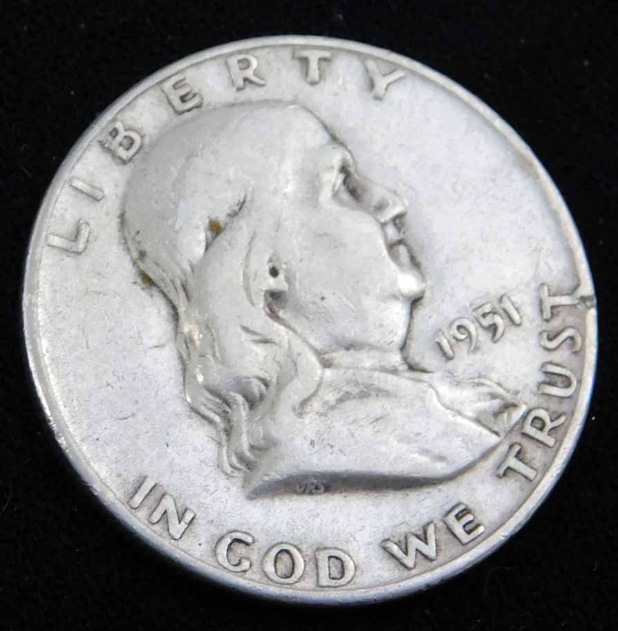 1951-D Franklin Half Dollar 90% Silver (1 of 2)