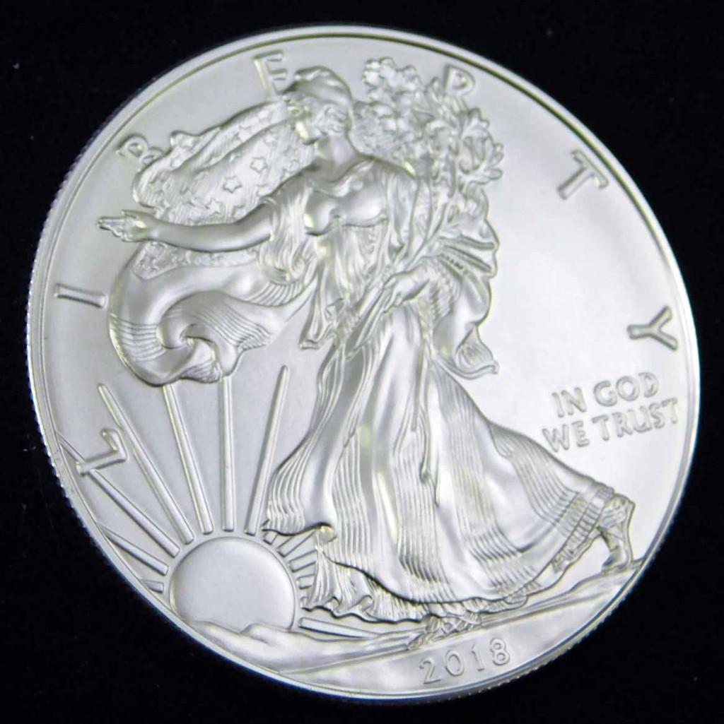 2018 BU American Silver Eagle 1 oz Silver Round (1 of 2)