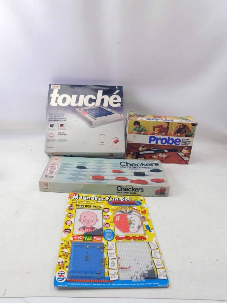 Touche Game , Parker Bros Probe Game , Checkers , (1 of 2)