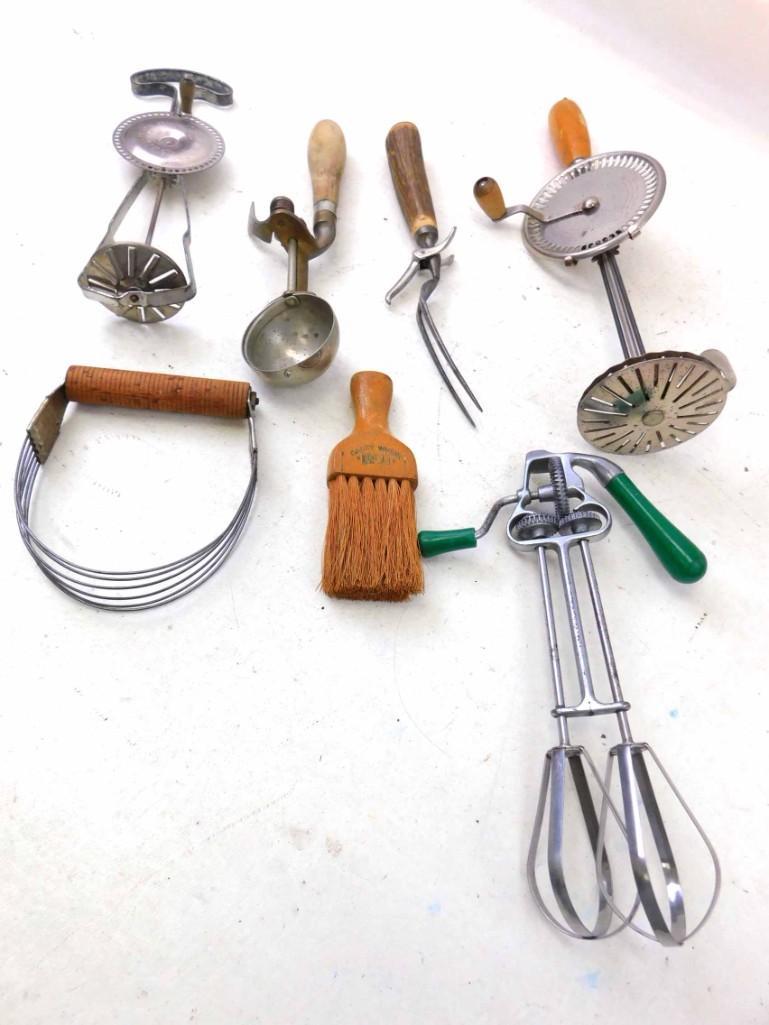 Vintage Kitchen Utensils and Gadgets incl Egg Beaters , (1 of 2)