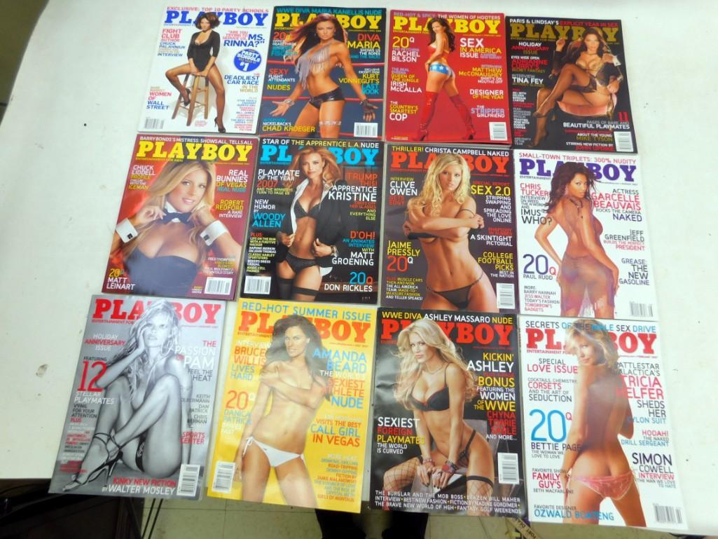 Lot of 12 Playboy Magazine Issues from the 2000's: Lot of 12 Playboy Magazine Issues from the 2000's