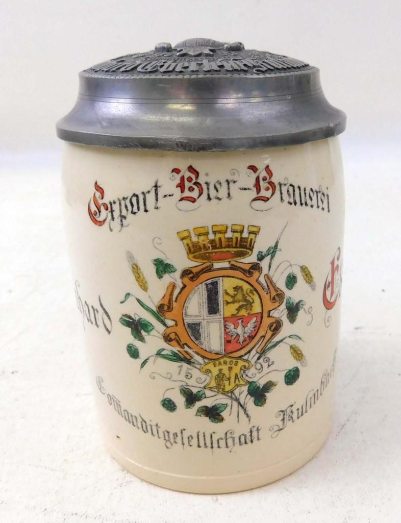 Antique German Beer Stein , Brewery in Kulmbach (1 of 6)