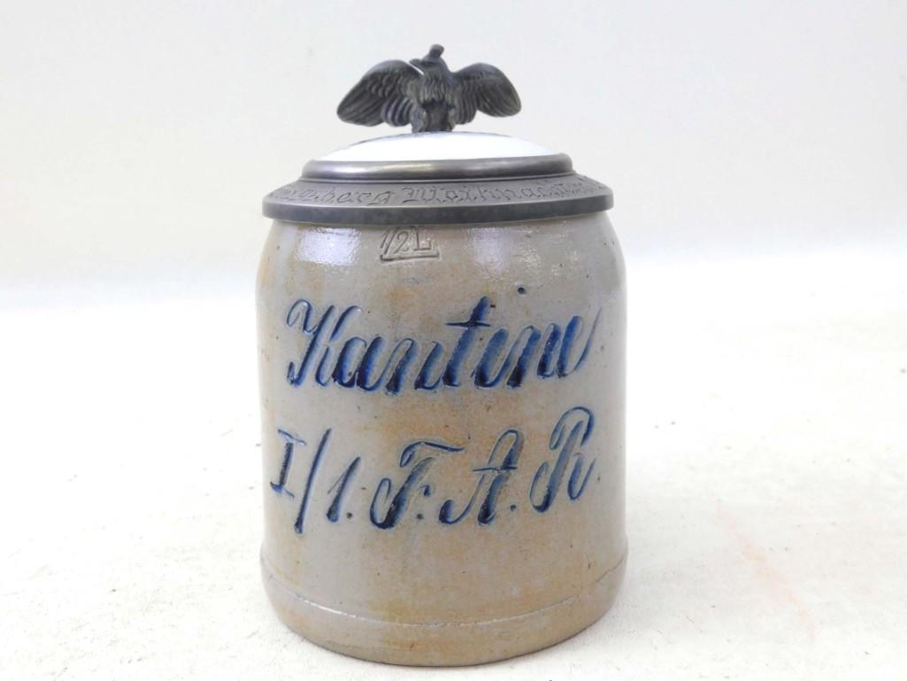 Antique German Brewery Stein , Lid Dated 1901 , Eagle (1 of 5)
