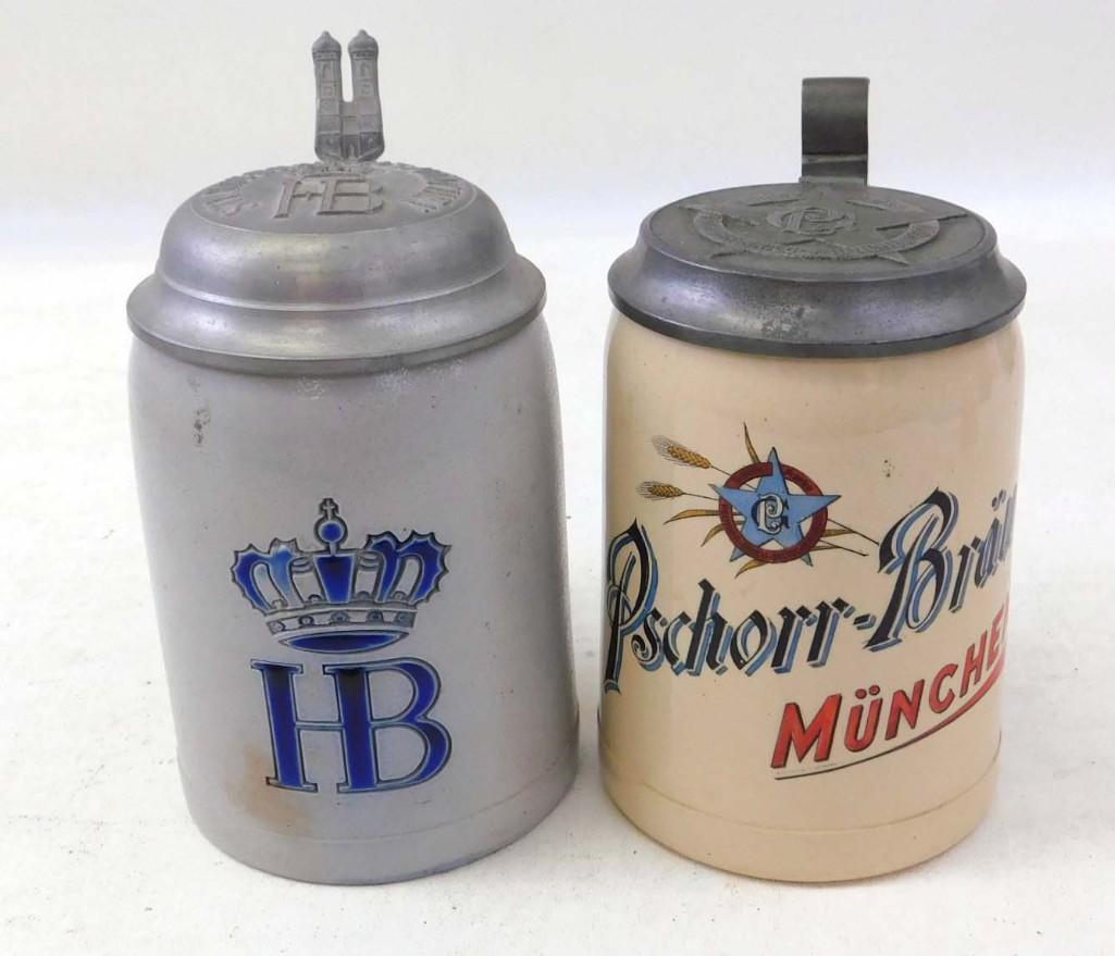 Lot of 2 Beer Steins incl Pschorr Brau and Hoffbrau (1 of 9)