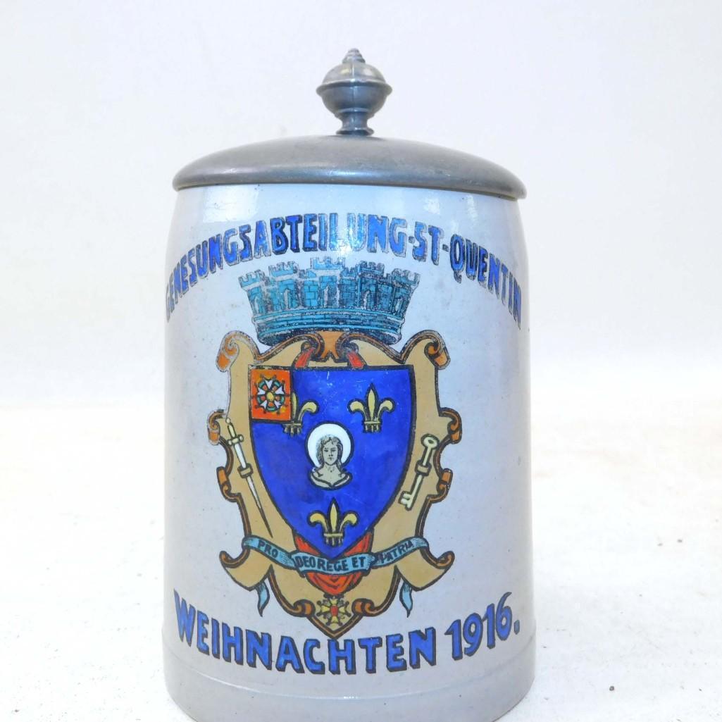 Antique German Stein Dated 1916 " Christmas Eve " (1 of 5)