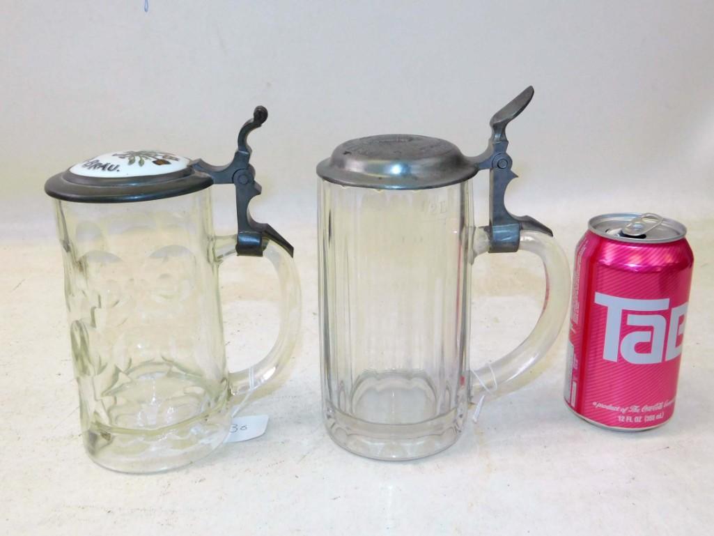 2 Steins incl Antique German Brewery Burger Brau Beer (1 of 4)