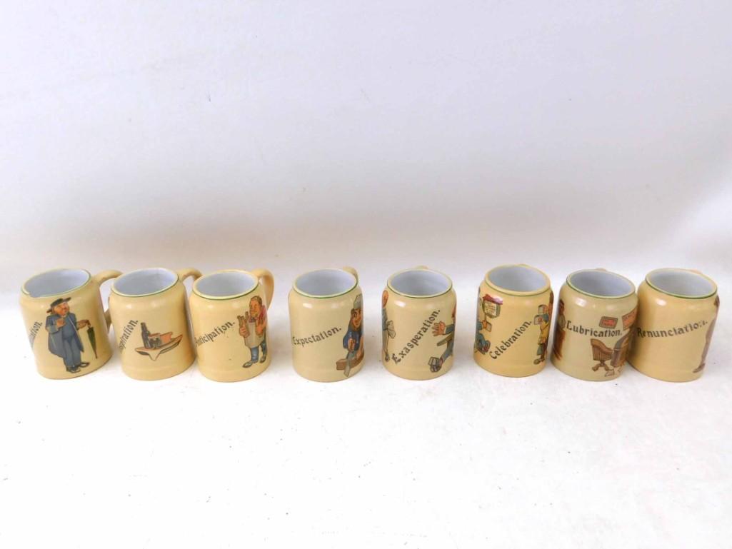 Lot of 8 Pre Prohibition Beer Mugs w Advertising (1 of 12)