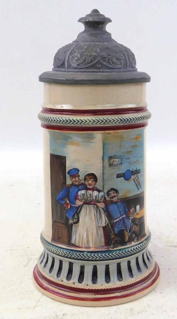 Antique .25L #948 Beer Stein , German Soldier in (1 of 5)