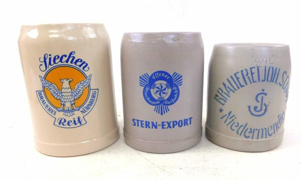 3 German Beer Steins incl Siechen Beer Brauerere Joh (1 of 3)
