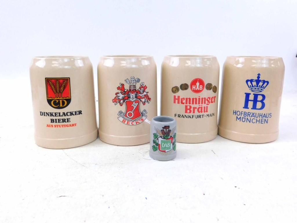 5 German Brewery Beer Steins (1 of 6)