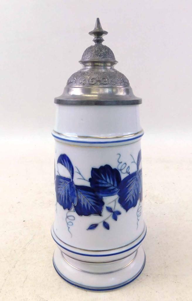 Antique Meissen Style 1L Porcelain Beer Stein (1 of 7)