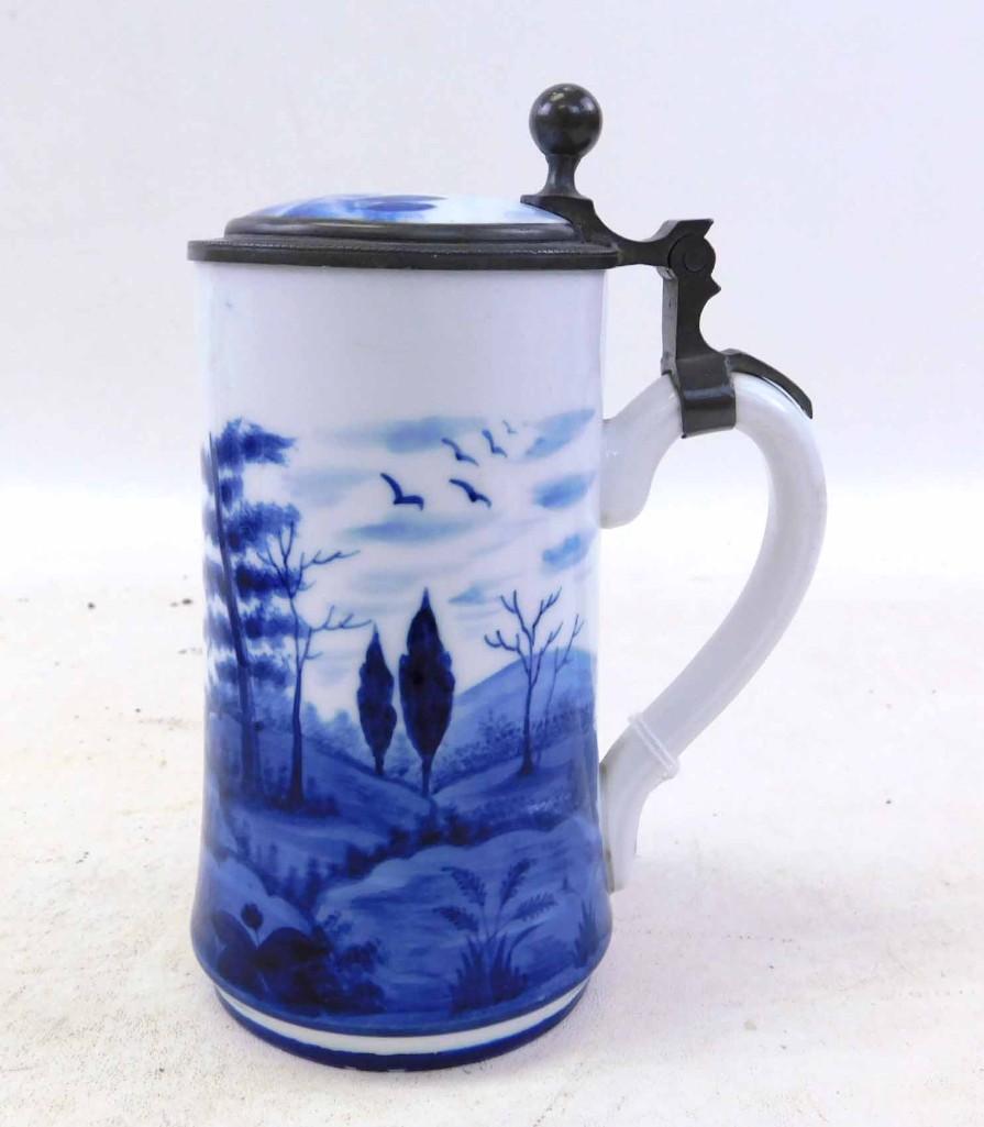 Antique Delft Beer Stein w Lithophane (1 of 8)
