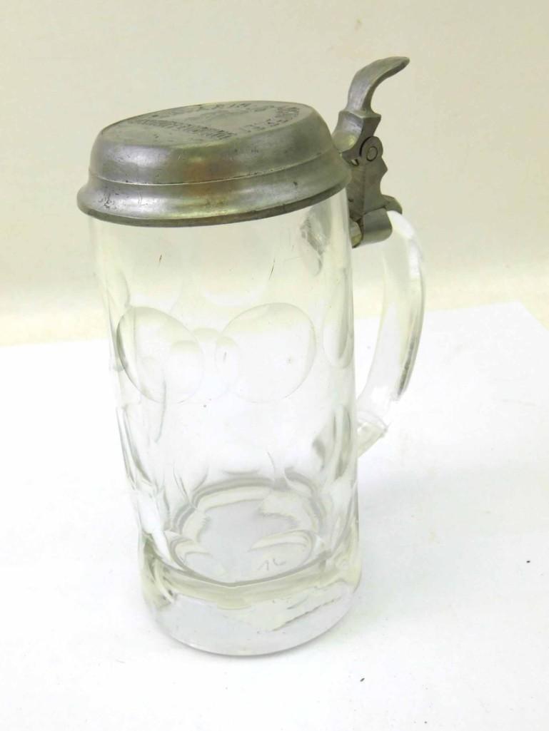 Antique German Brewery Beer Stein Glass Body Baveria (1 of 4)