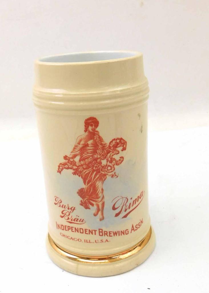 Pre Prohibition Advertising Beer Stein Brewery Burg (1 of 4)