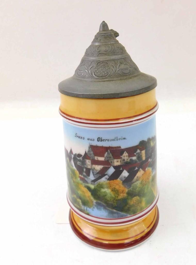 Antique German Beer Stein Porcelain Souvenir of the (1 of 3)
