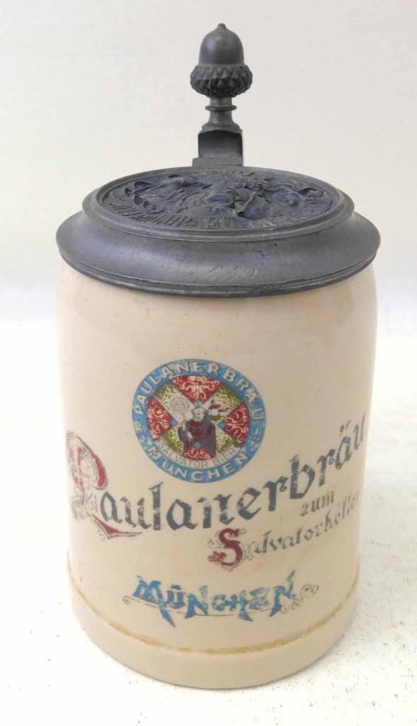 Antique German Brewery Beer Stein 1/2L Paulanerbrau (1 of 4)
