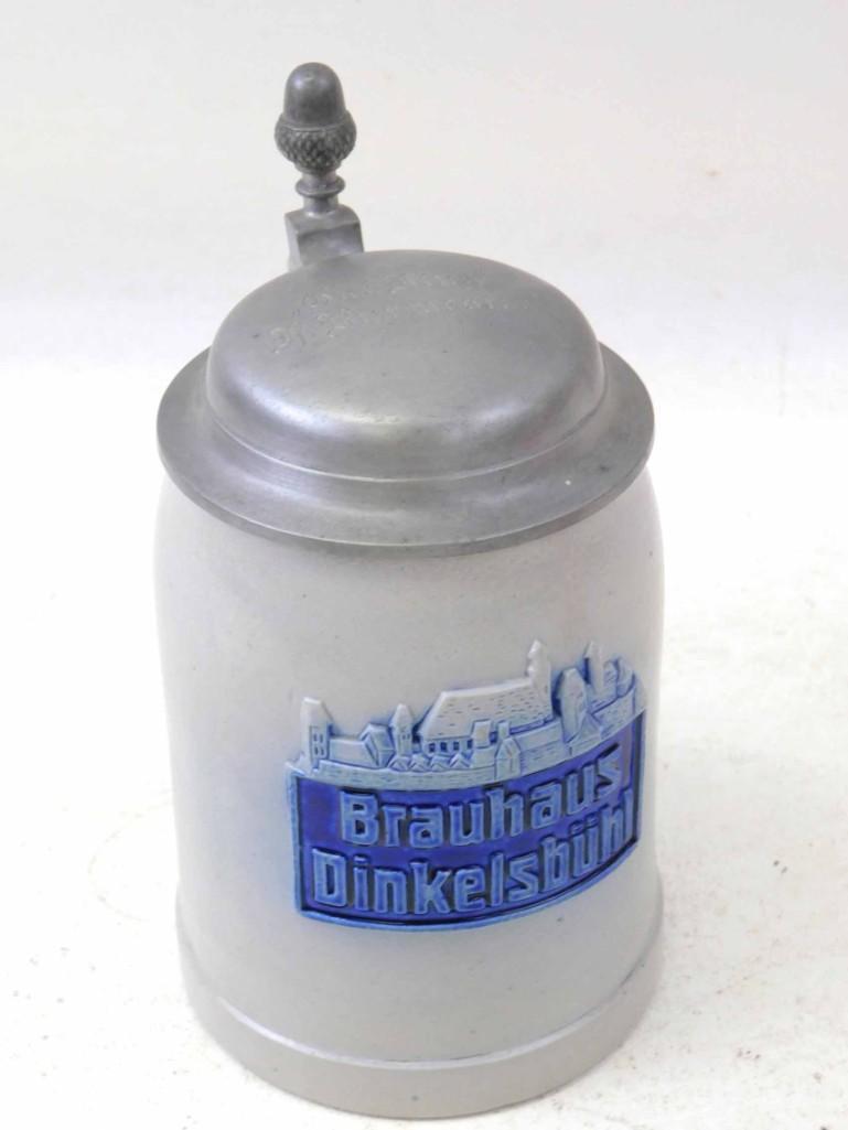 Antique German Stein Brauhaus Dinkelsbual , Lid (1 of 6)