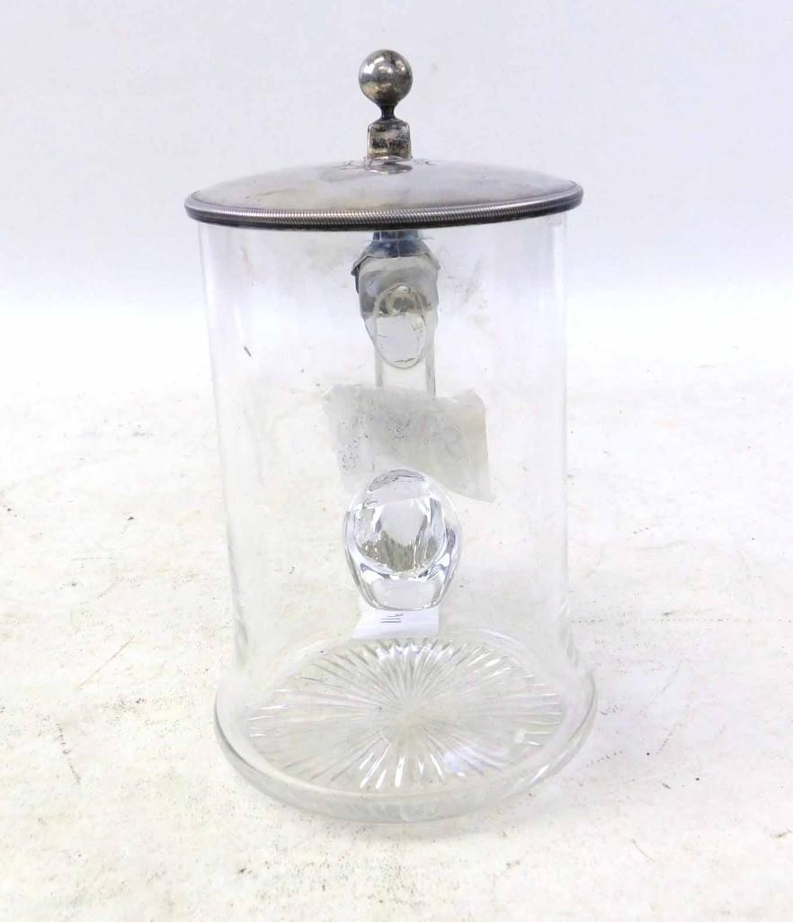 Sterling Silver and Glass Lidded German Beer Stein (1 of 5)
