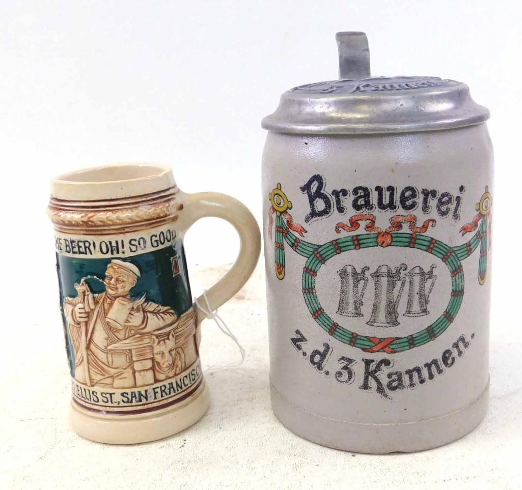2 Steins incl Antique Brewery Beer Stein 3 Kannen (1 of 5)