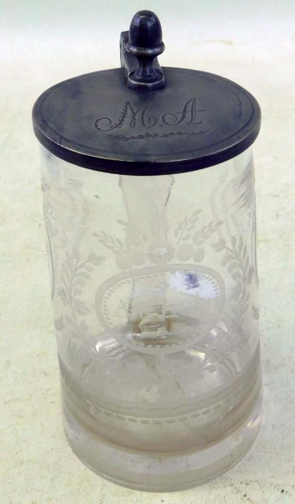 Antique Glass Beer Stein German Biedermeier Period (1 of 6)