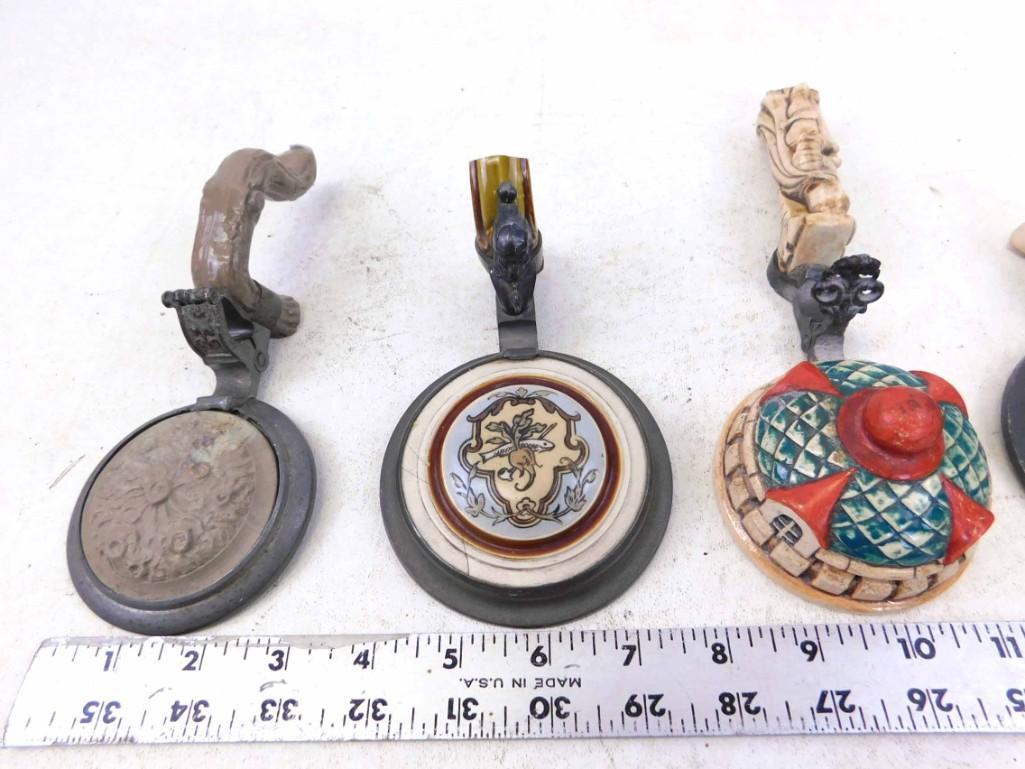 11 Antique Beer Stein Lids for Parts or Repairs (1 of 10)