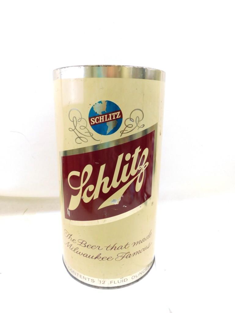Vintage Schlitz Metal Garbage Can - roughly 19" tall (1 of 3)
