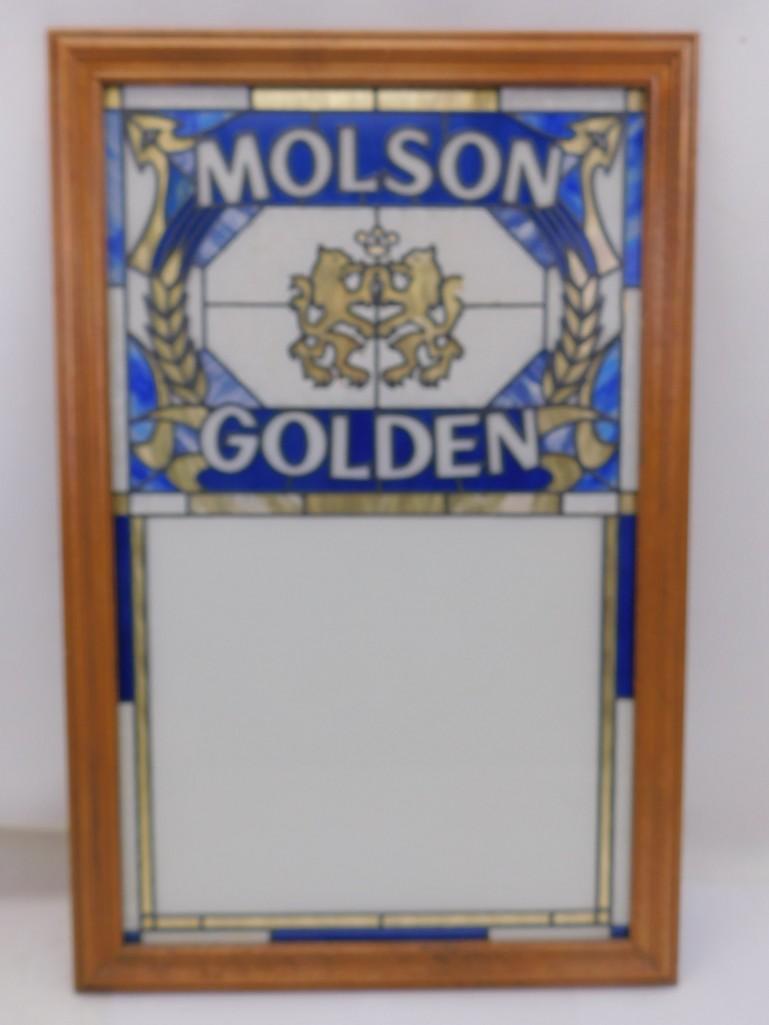 Vintage Molson Golden Stained Glass Dry Erase Message (1 of 4)