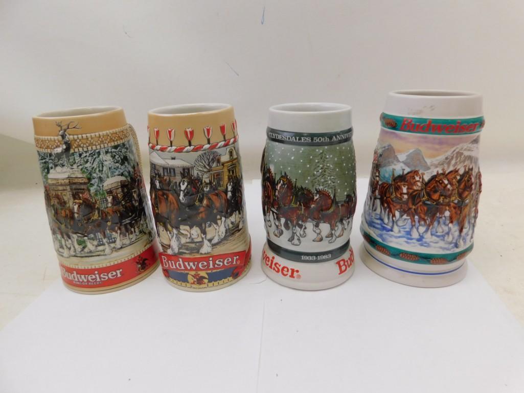 4 Budweiser Clydesdale Holiday Steins (1 of 5)