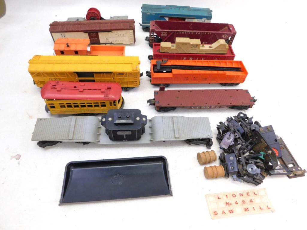 Lot of Lionel Train Cars 11 Total: Lot of Lionel Train Cars 11 Total Condition: 3 have damage to the undercarriages , Rapid Transit Trolley has damage to roof ,