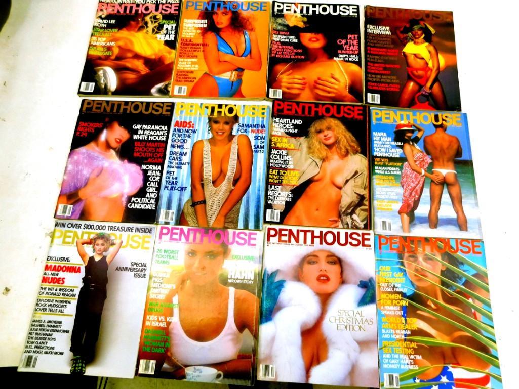 Lot of 12 Penthouse Magazines 1987 Complete year (1 of 3)