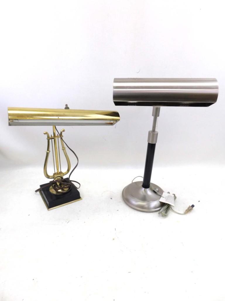 2 Desk Lamps incl 1 Older Brass with Marble Base and 1 (1 of 1)