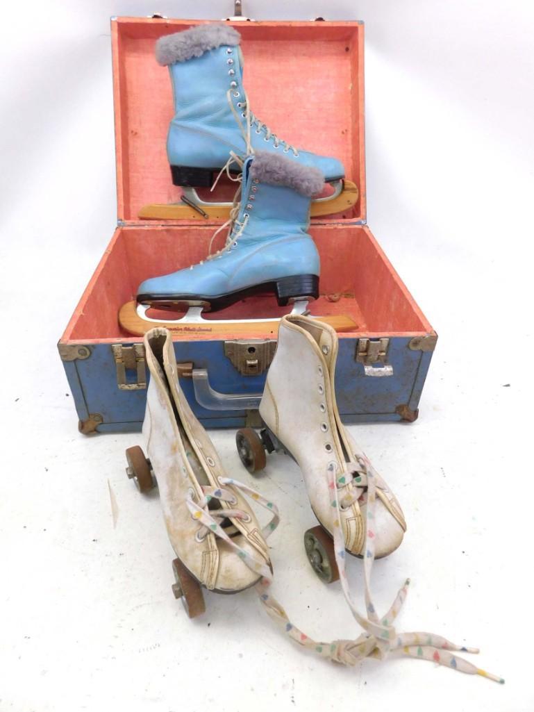 2 Pair of Skates incl 1 Blue Pair of Ice Skates with a (1 of 4)
