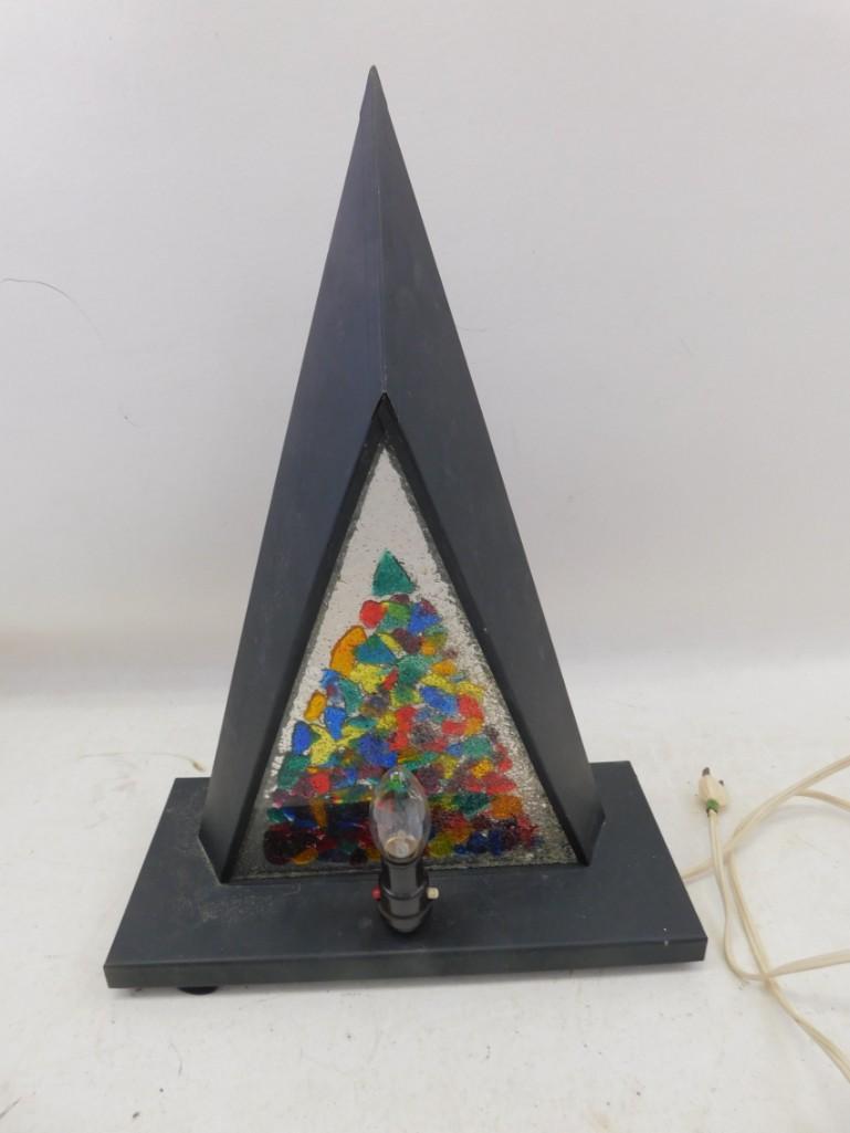Vintage Plastic TV Lamp Multicolor Plastic Triangle (1 of 5)