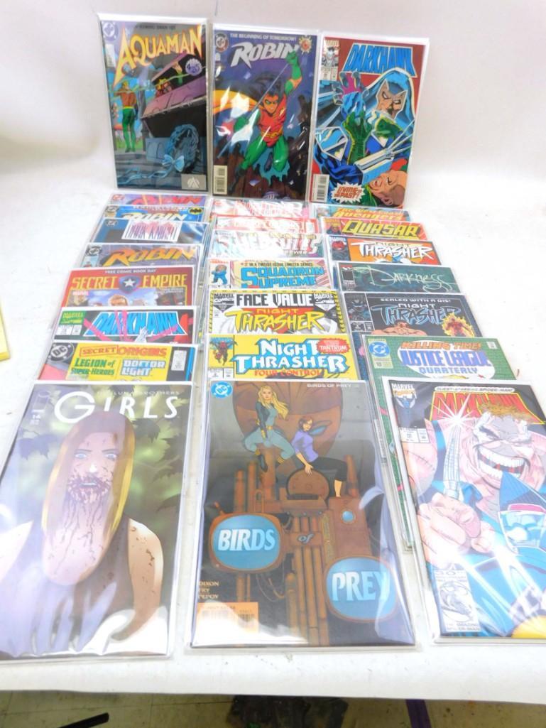 25 Comic Books incl Robin , Aquaman , Thrasher ,: 25 Comic Books incl Robin , Aquaman , Thrasher , Justice League