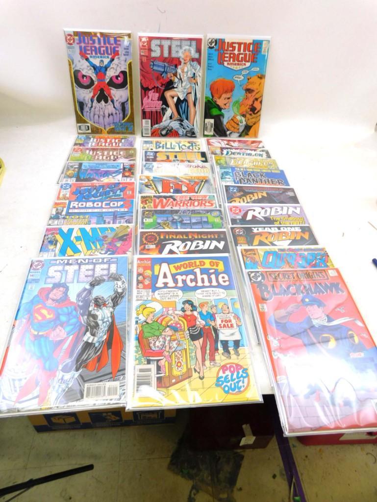 27 Comic Books incl 5 Robin , 3 Steel , 4 Justice (1 of 5)