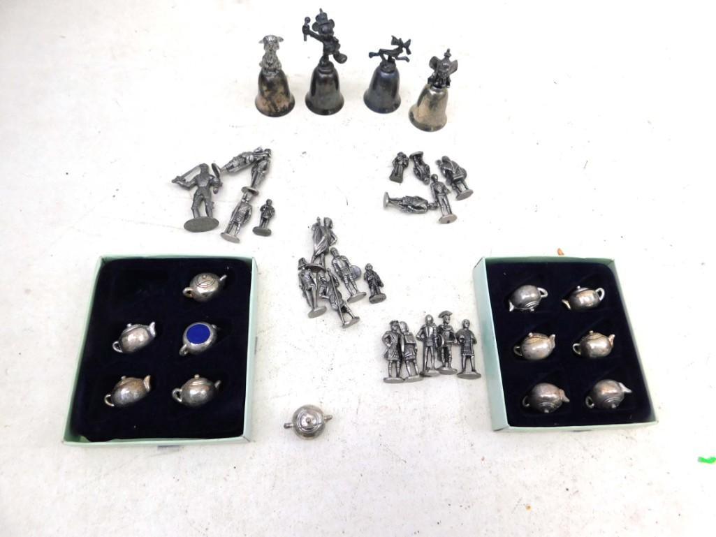 4 Bells , Thumper , Mickey Mouse , Goofy , and Dumbo ,: 4 Bells , Thumper , Mickey Mouse , Goofy , and Dumbo , 12 Small Metal Teapot Placeholders , 20 Metal Soldiers