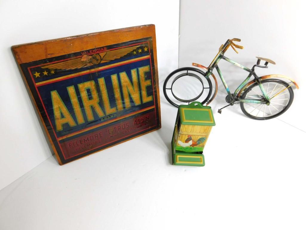 Decorative Bicycle , Matchstick Holder , Airline Crate: Decorative Bicycle , Matchstick Holder , Airline Crate End