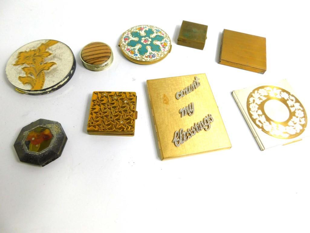 Lot of 9 Vintage Compacts: Lot of 9 Vintage Compacts