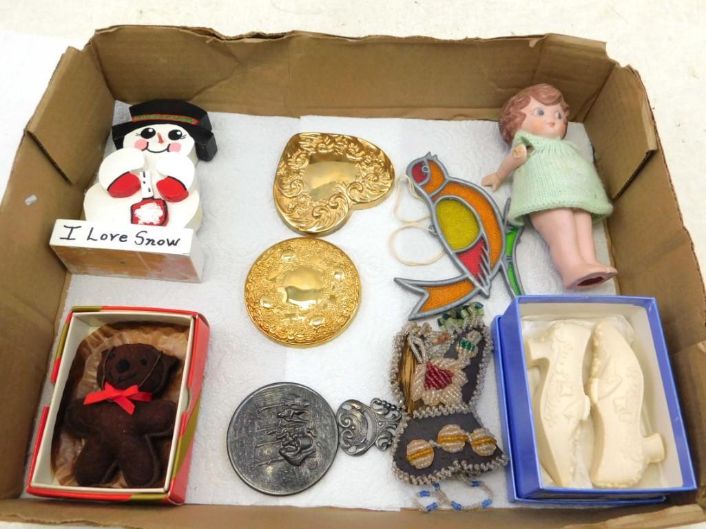 Lot of Smalls incl Vintage Bisque Doll , Mirrors , etc (1 of 8)