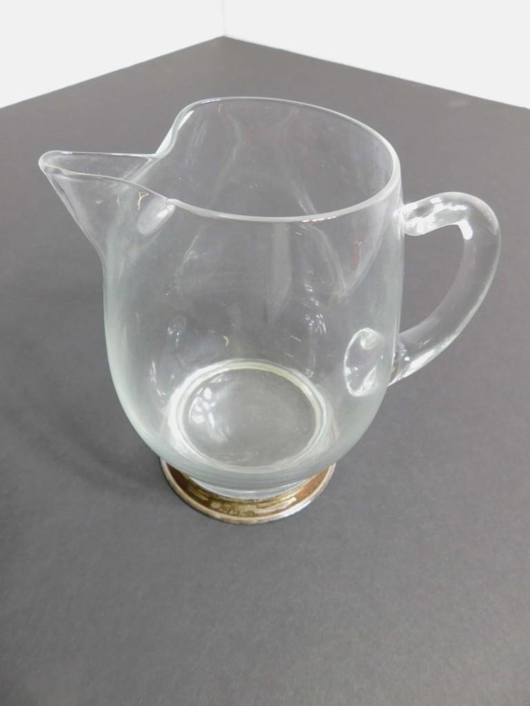 Vintage Small Glass Pitcher with Sterling Silver Base (1 of 4)
