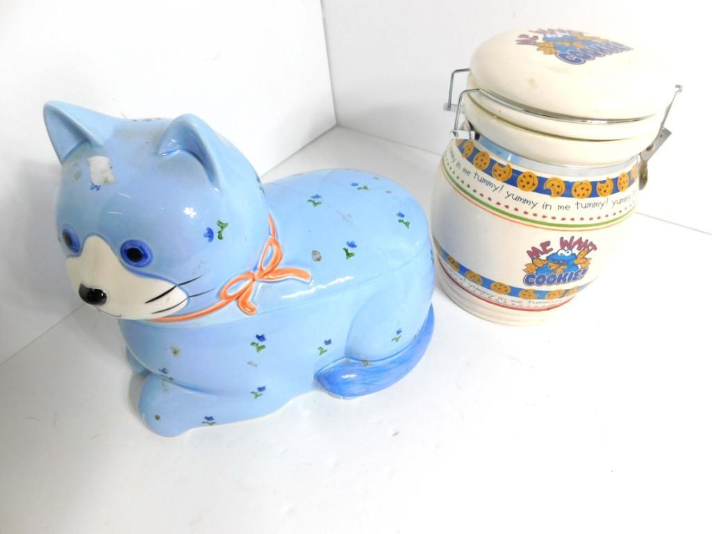 2 Cookie Jars incl Otagiri Cat and Cookie Monster (1 of 2)