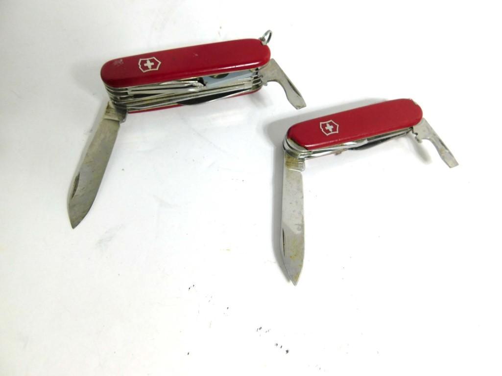 Lot of 2 Swiss Army Knives Complete with Tweezers and (1 of 5)