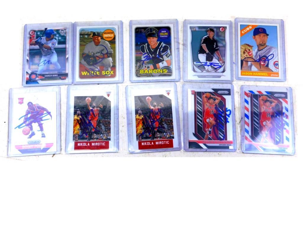 Lot of 10 Autographed Baseball and Basketball Cards (1 of 5)