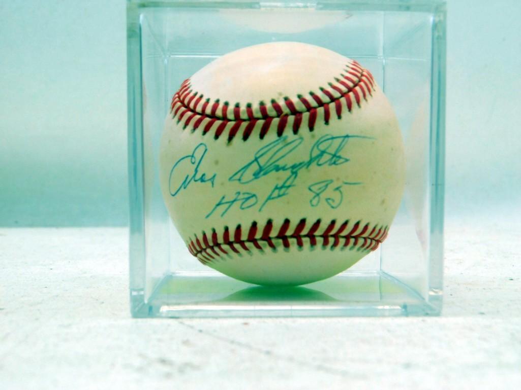 Enos Slaughter Autographed Baseball - No COA (1 of 2)