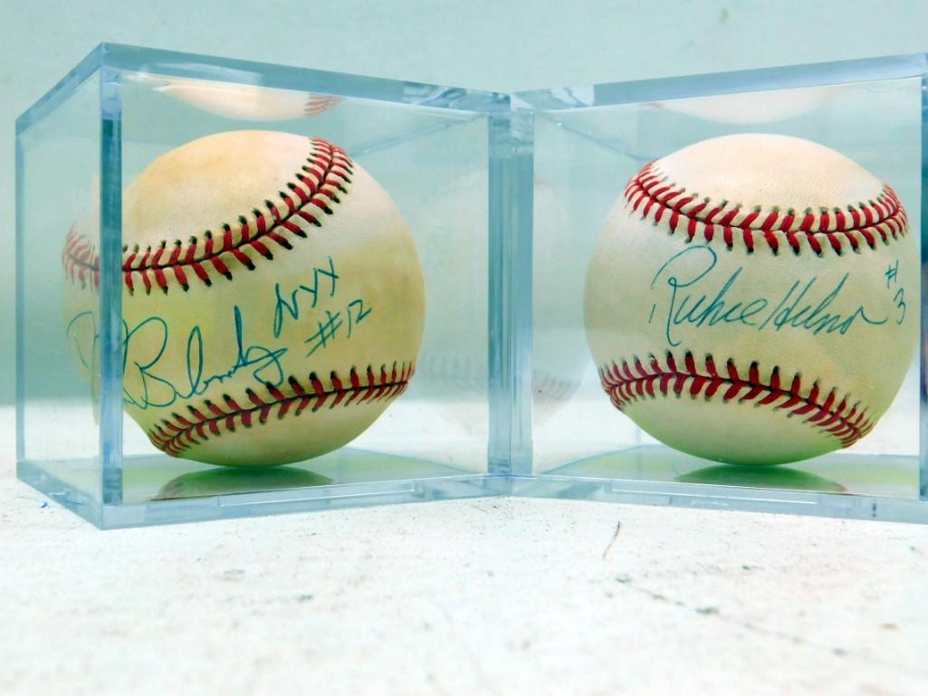 Ron Bloomberg and Richie Hebner Autographed Baseballs (1 of 5)