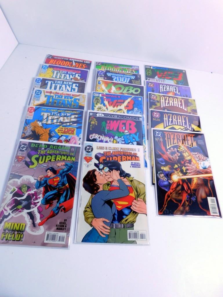17 Comic Books Mostly DC incl Superman , New Titans , (1 of 3)