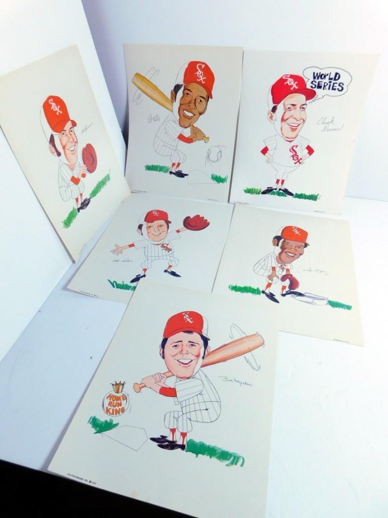 6 Chicago White Sox Caricatures incl Bill Melton , Pat (1 of 3)