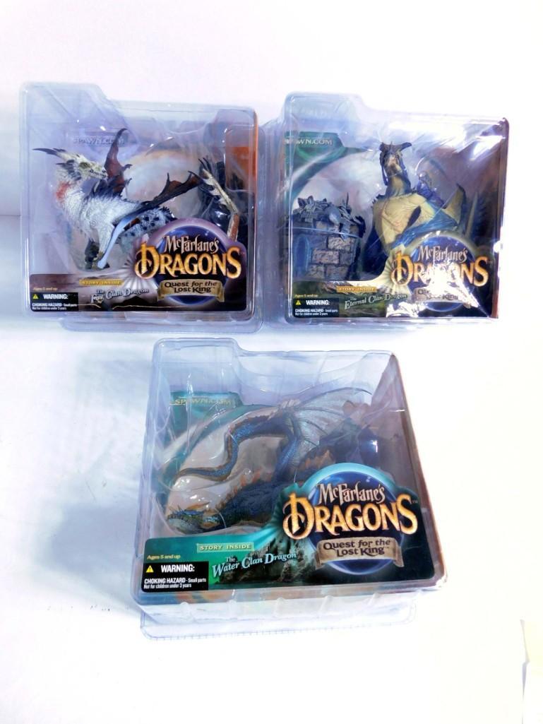 3 McFarlane Dragons New in Package incl Fire Clan (1 of 6)