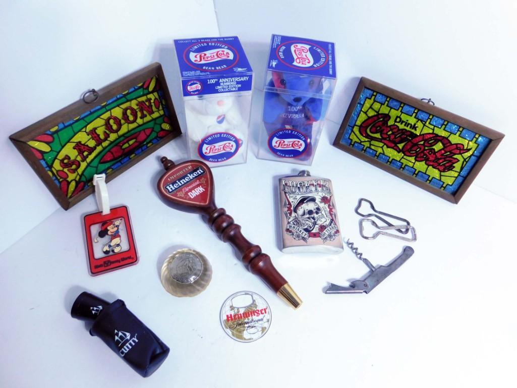 Vintage Lot incl Coca Cola Sign , Heineken Dark Beer (1 of 5)