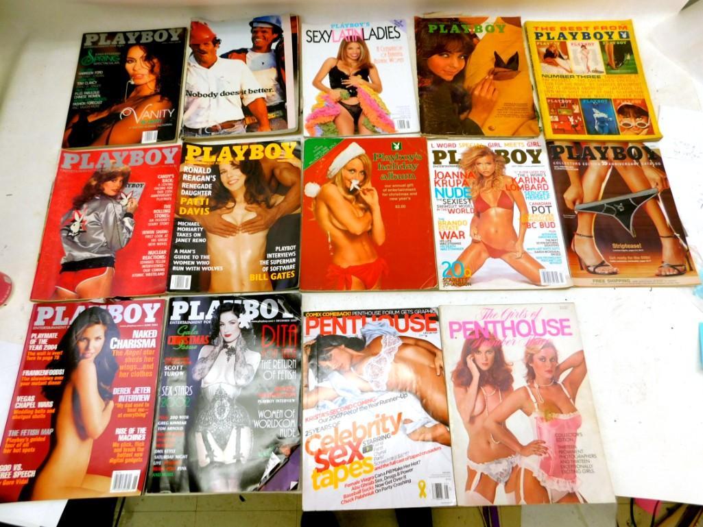 Lot of 14 Assorted Playboy and Penthouse Magazines (1 of 4)
